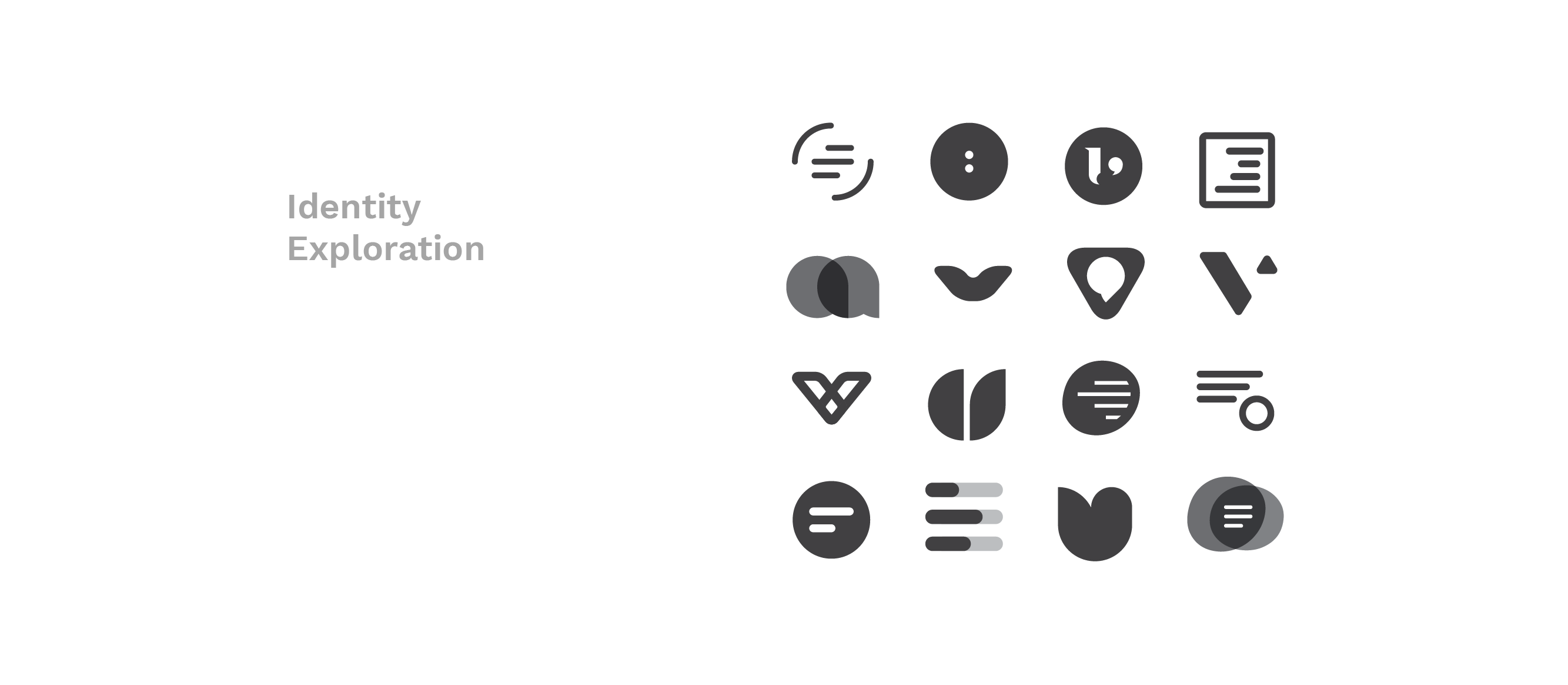 image of explorations of potential verblio logo design