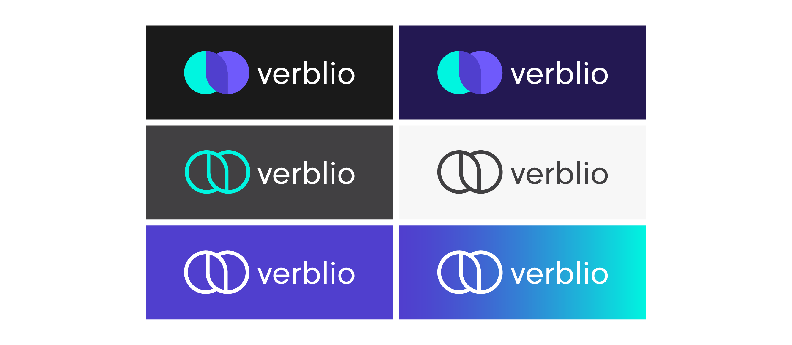 image of verblio 4 color and single color logo versions designed by lulofs